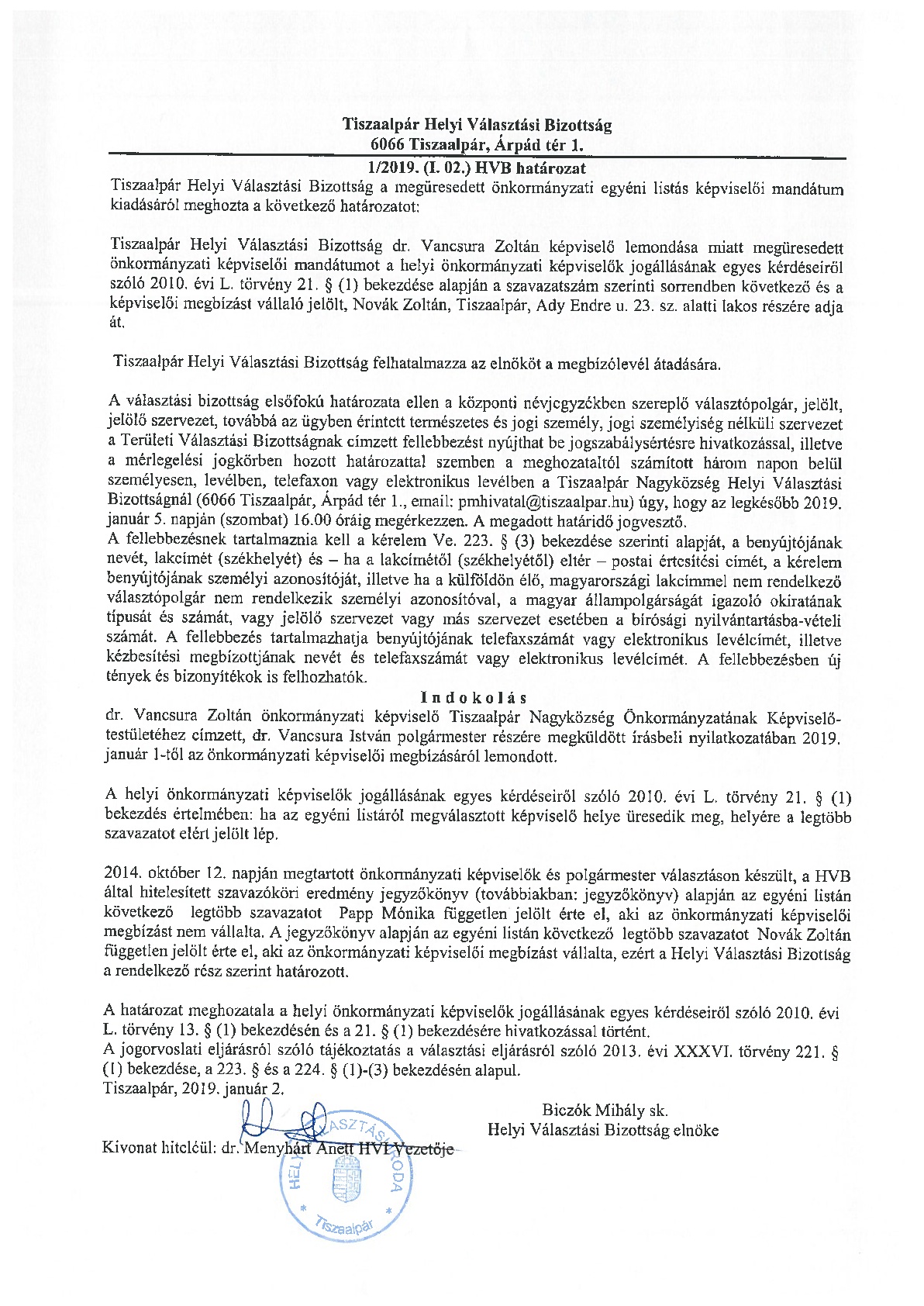 HVB határozat-001